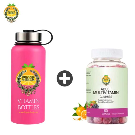 Organic Greek Pink Vitamin Bottles® & Organic Greek Multivitamin Gummies
